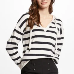 Pull femme Morgan rayé bleu marine en viscose