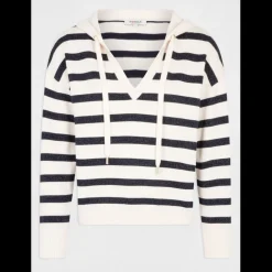 Pull femme Morgan rayé bleu marine en viscose