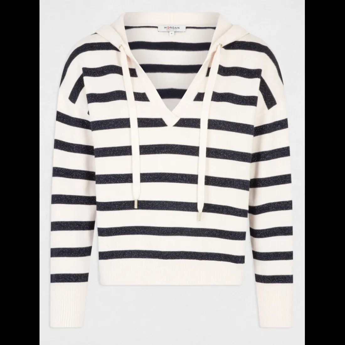 Pull femme Morgan rayé bleu marine en viscose