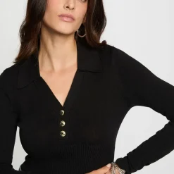 Pull femme noir en viscose