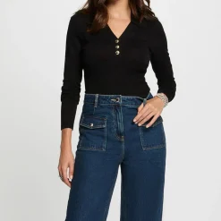 Pull femme noir en viscose