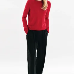 Pull femme rouge en cachemire