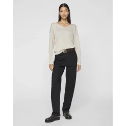 Pull manches longues col en V Novy marron Ula