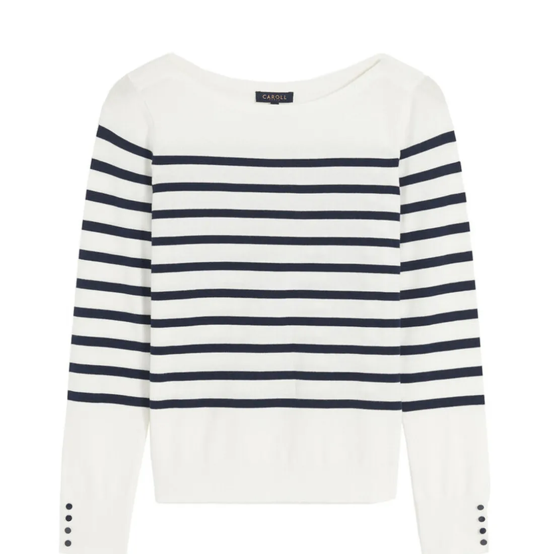 Pull marinière beige en viscose