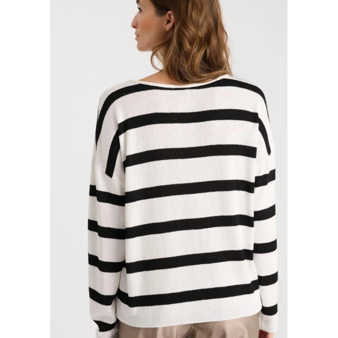 Pull marinière Macy blanc en viscose Lyra
