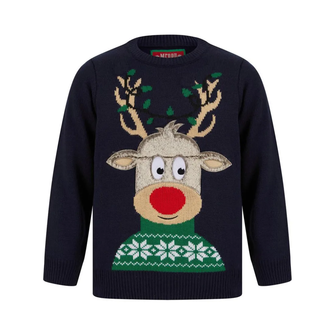 Pull noel garcon bleu fort
