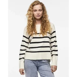 Pull over manches longues Sia blanc en viscose Lucy