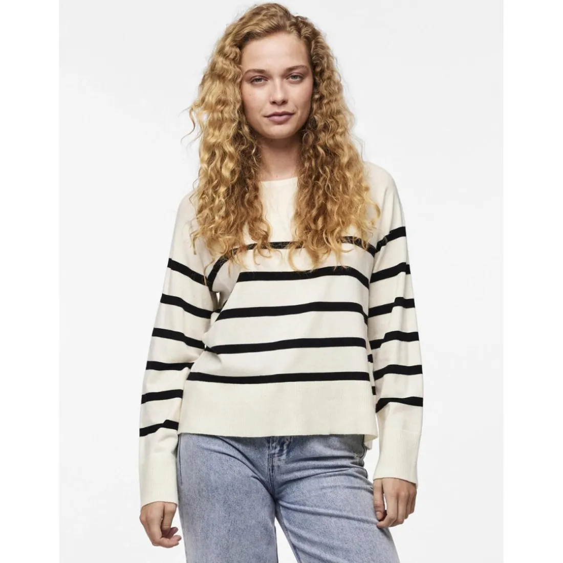 Pull over manches longues Sia blanc en viscose Lucy