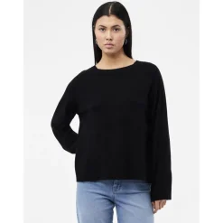 Pull over manches longues en viscose Sia noir Mae