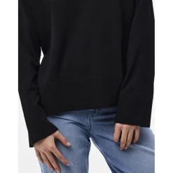 Pull over manches longues en viscose Sia noir Mae