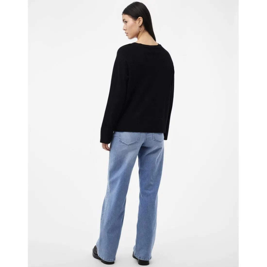 Pull over manches longues en viscose Sia noir Mae