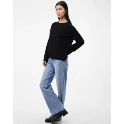 Pull over manches longues en viscose Sia noir Mae
