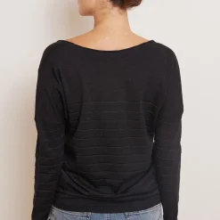 Pull rayures - Noir
