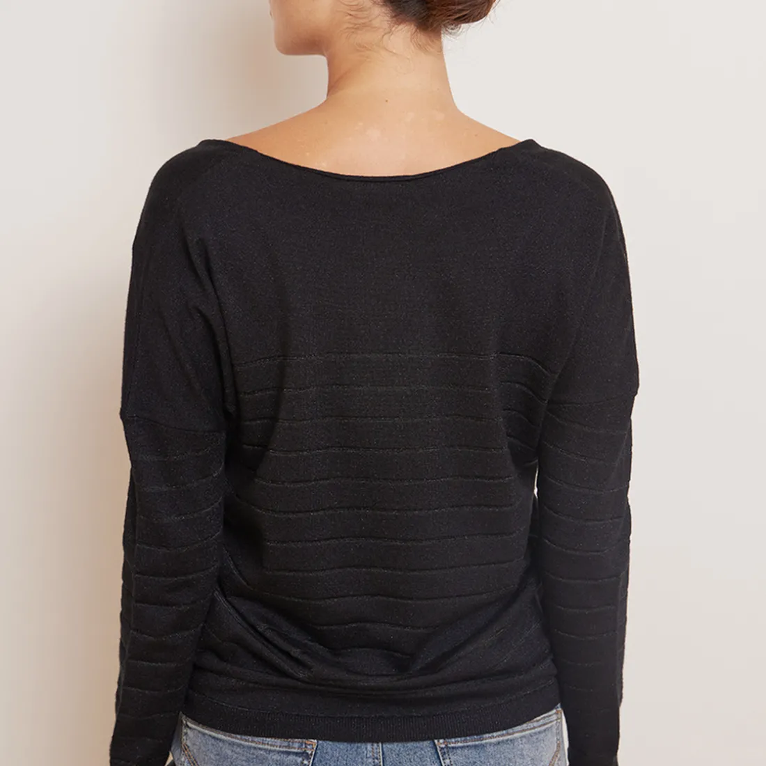 Pull rayures - Noir