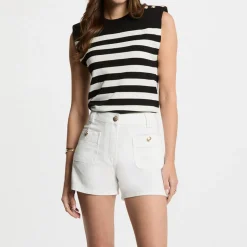 Pull sans manches femme noir en viscose