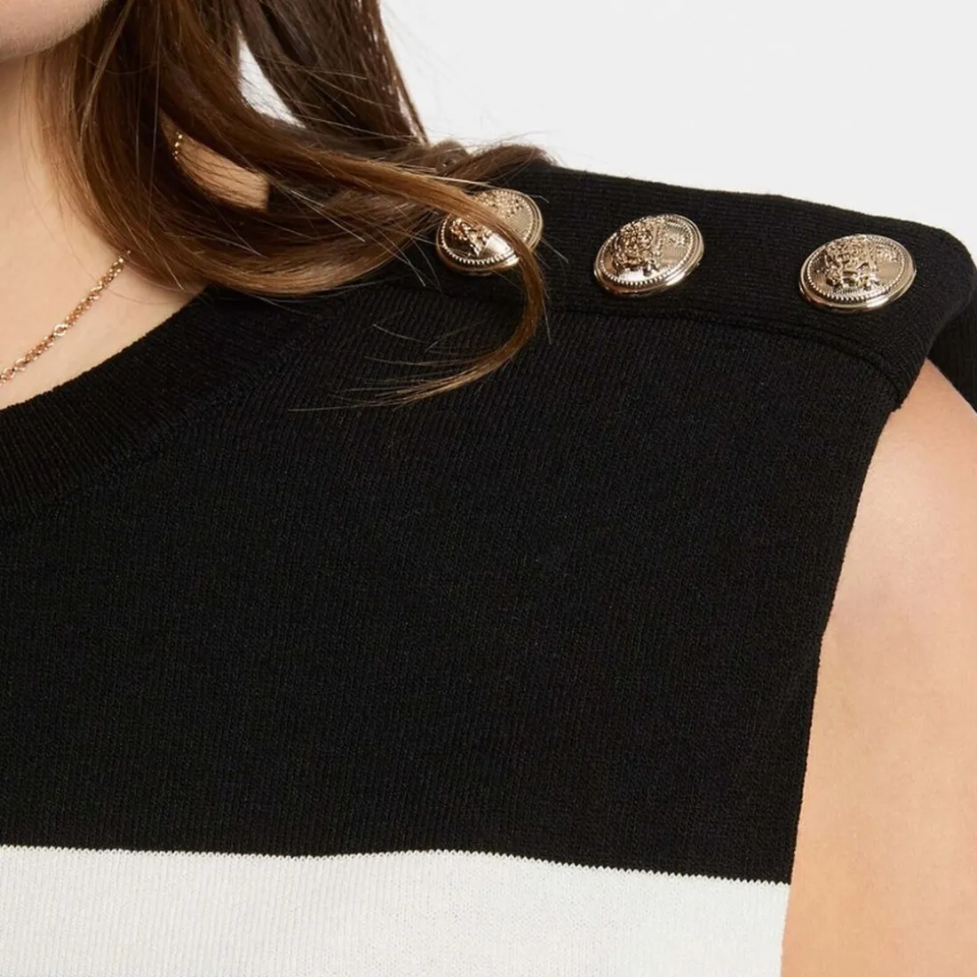 Pull sans manches femme noir en viscose