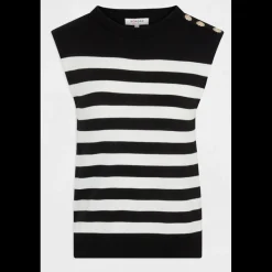 Pull sans manches femme noir en viscose