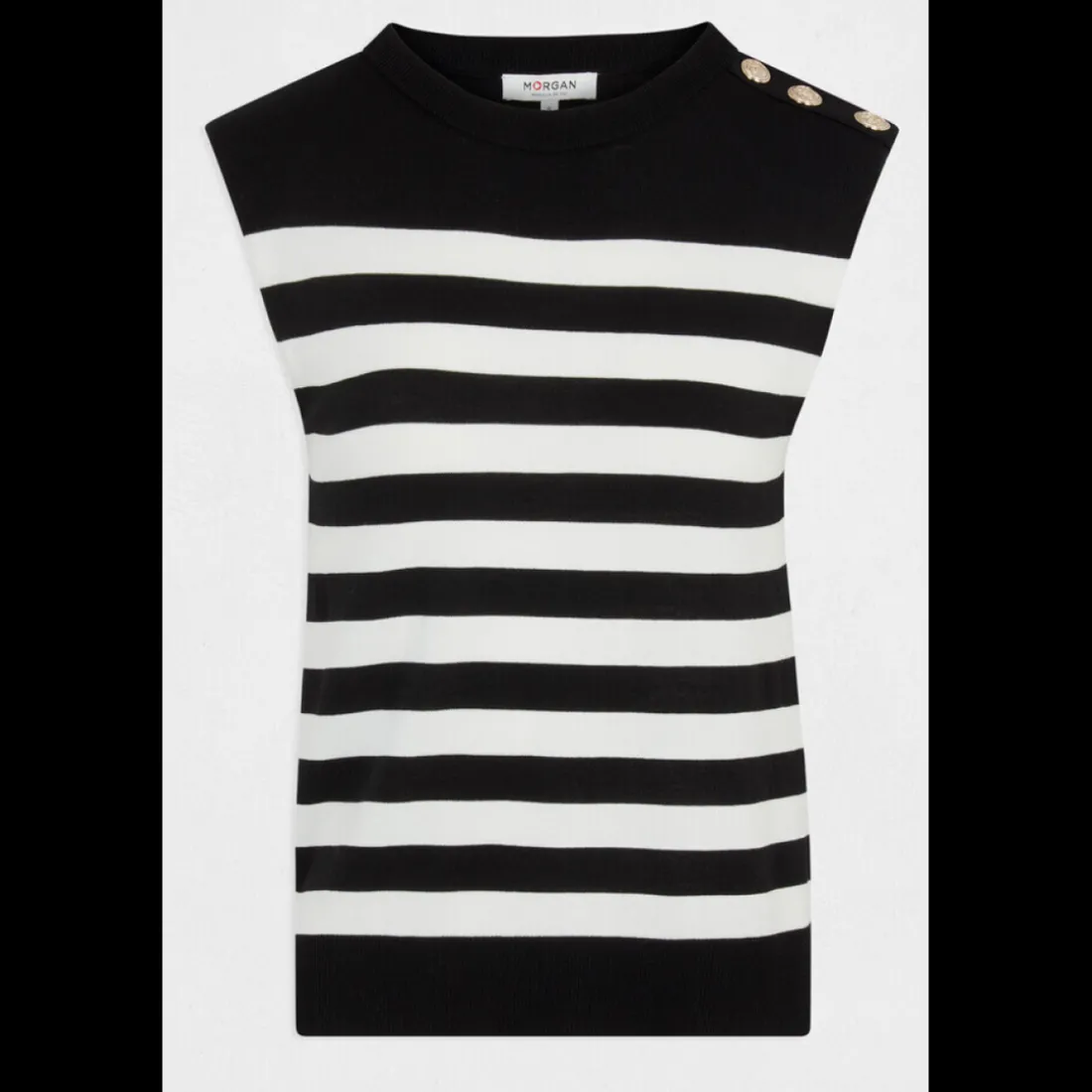 Pull sans manches femme noir en viscose