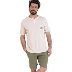 Pyjama court col rabat homme Easy coton Athena multicolore