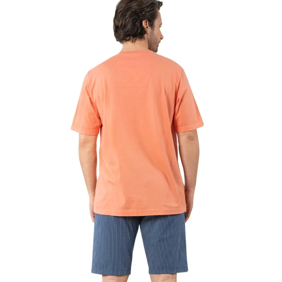 Pyjama court col V homme coton Bio Eminence multicolore