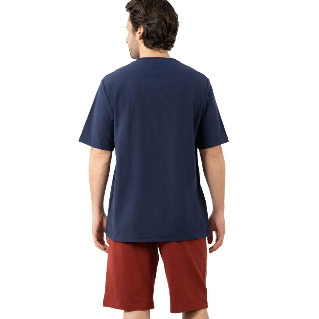 Pyjama court col V homme Mercerisé Eminence multicolore en coton