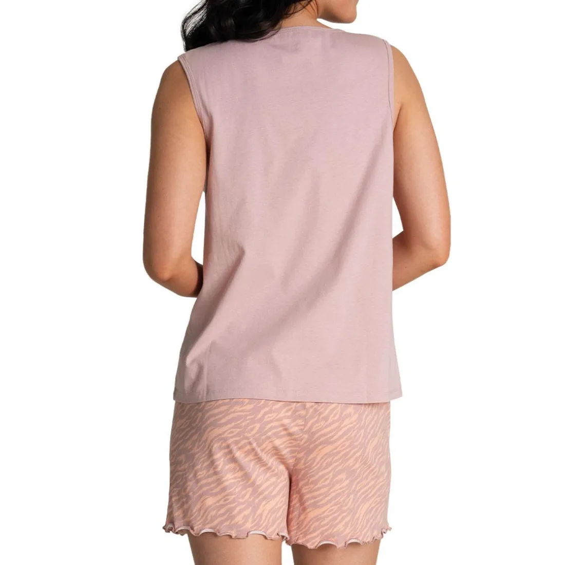 Pyjama court femme ECOPACK rose en coton