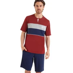 Pyjama court homme Chic Athena multicolore en coton