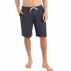 Pyjama court Rayures Fish & Chips gris en coton pour homme