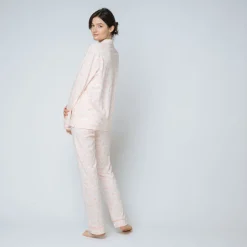 Pyjama deux pièces imprimé Coton Femme rose