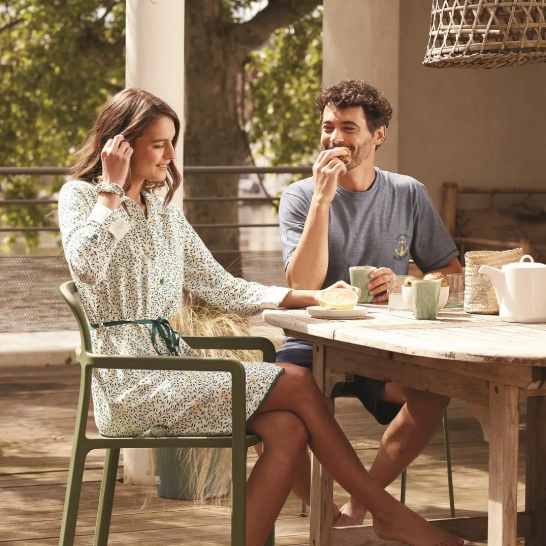 Pyjama en coton imprimé pour femme