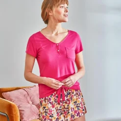 Pyjama FLORYSHORT S rose fuchsia en polyester