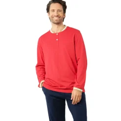 Pyjama long col ouvert homme Casual Eminence multicolore en coton