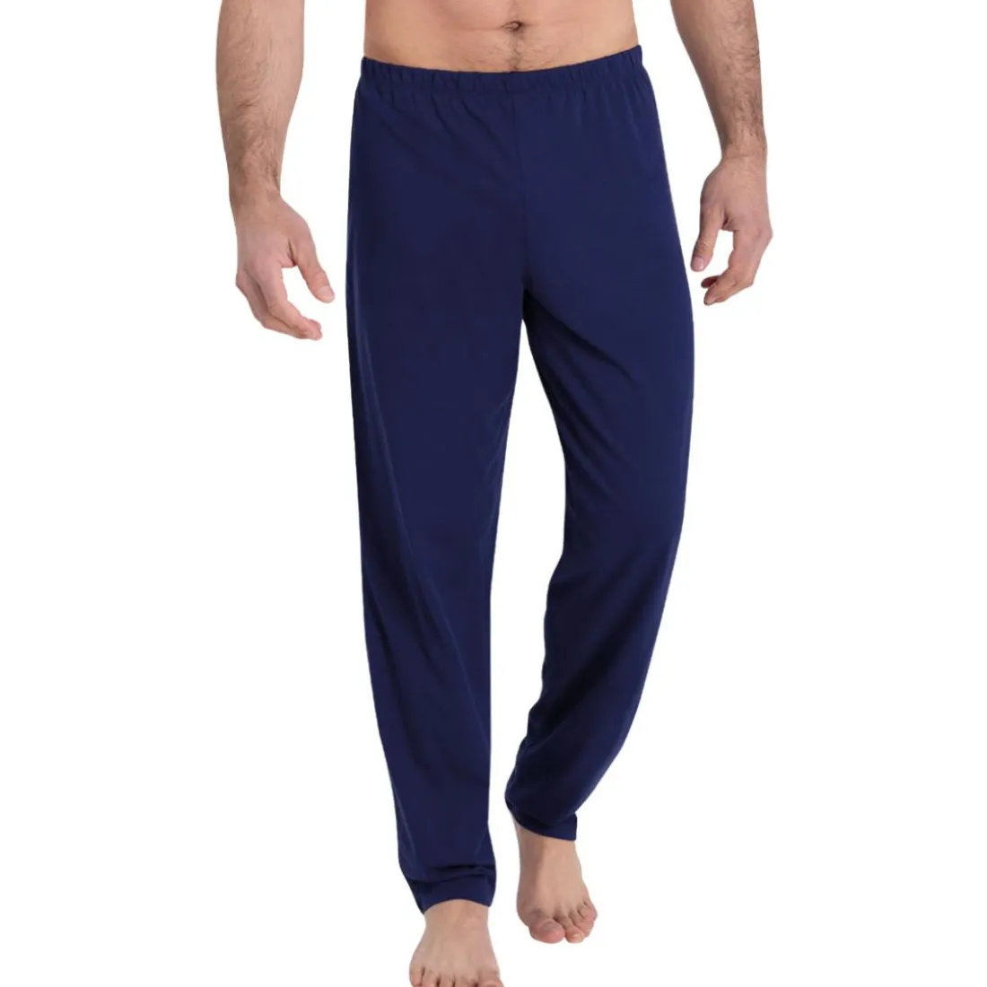 Pyjama long col rond homme Ecopack Athena bleu en coton