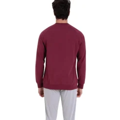 Pyjama long col rond homme Sport Athena multicolore en coton