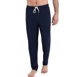 Pyjama long col rond Rayures Waves Athena bleu en coton