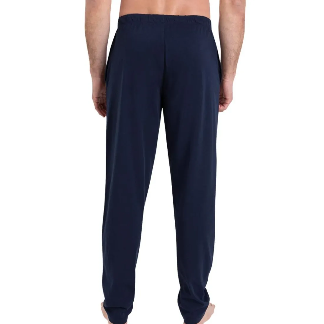 Pyjama long col rond Rayures Waves Athena bleu en coton