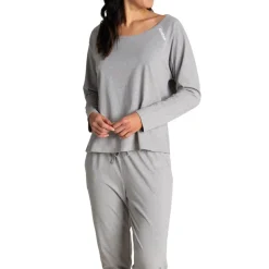 Pyjama long femme JOGGER Athena gris en coton