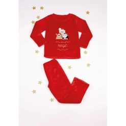 Pyjama Long fille - Rouge Imprimé - Noël