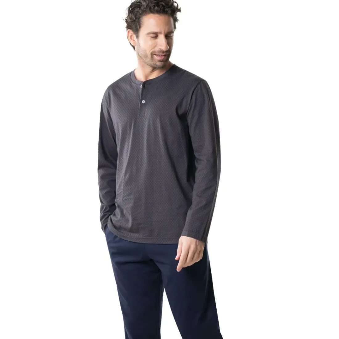 Pyjama long homme Coton Bio Eminence multicolore