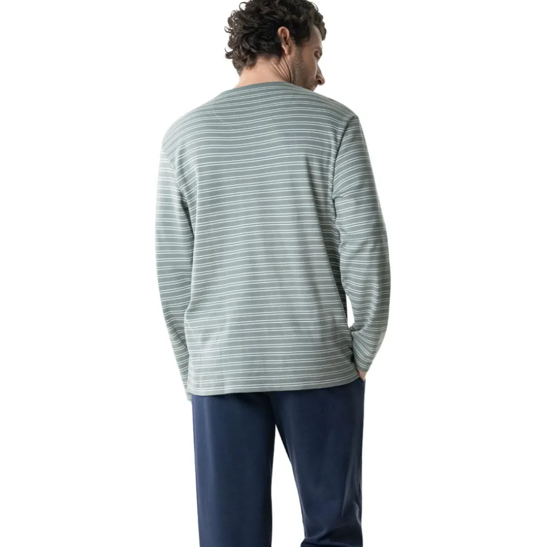 Pyjama long homme Interlock Eminence vert en coton