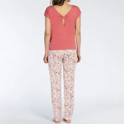 Pyjama long manches longues rose
