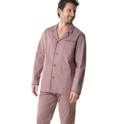 Pyjama long ouvert homme Popeline Eminence marron en coton