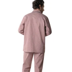Pyjama long ouvert homme Popeline Eminence marron en coton