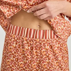 Pyjama rose en satin PAULETTELEO motif LEOPARD