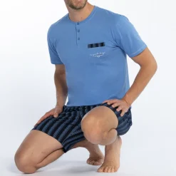 Pyjama short bleu