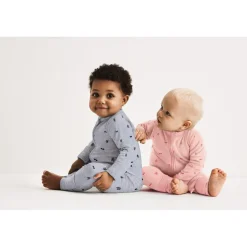 Pyjama zippé bouclette gris en coton