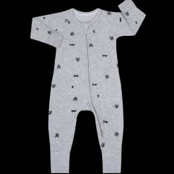 Pyjama zippé bouclette gris en coton