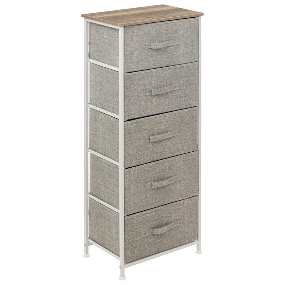 Rangement haut 5 tiroirs gris clair