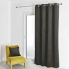 Rideau d'Ameublement en Suédine Unie Anthracite 140X260 cm SOFT