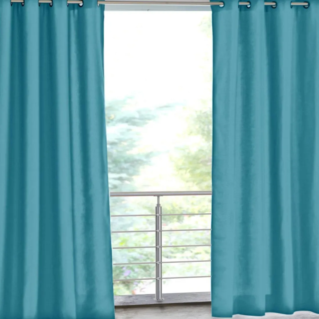 Rideau d'extérieur en polyester 135x240 TOILE bleu orage